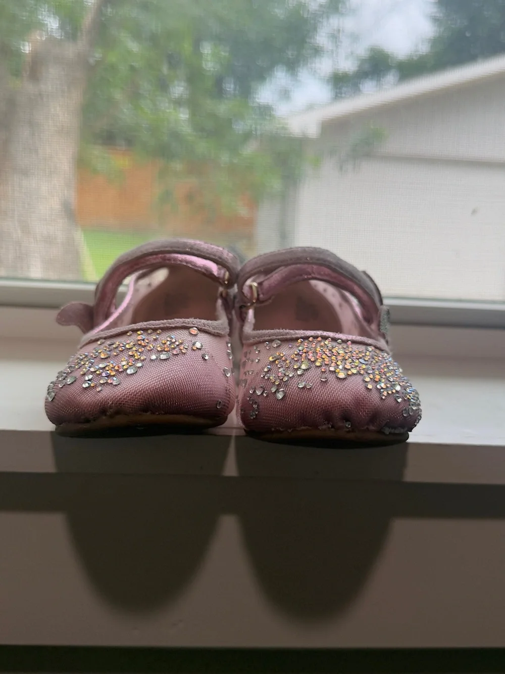 Girls Pink Sparkle Mary Jane Dress Shoes